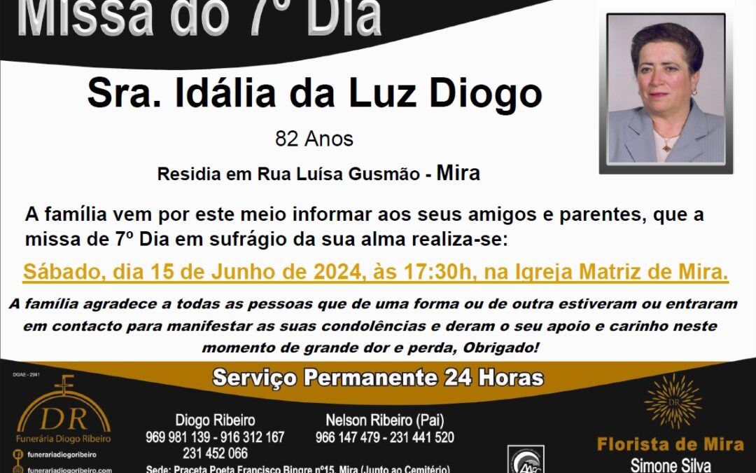 Missa 7º Dia Idália da Luz Diogo