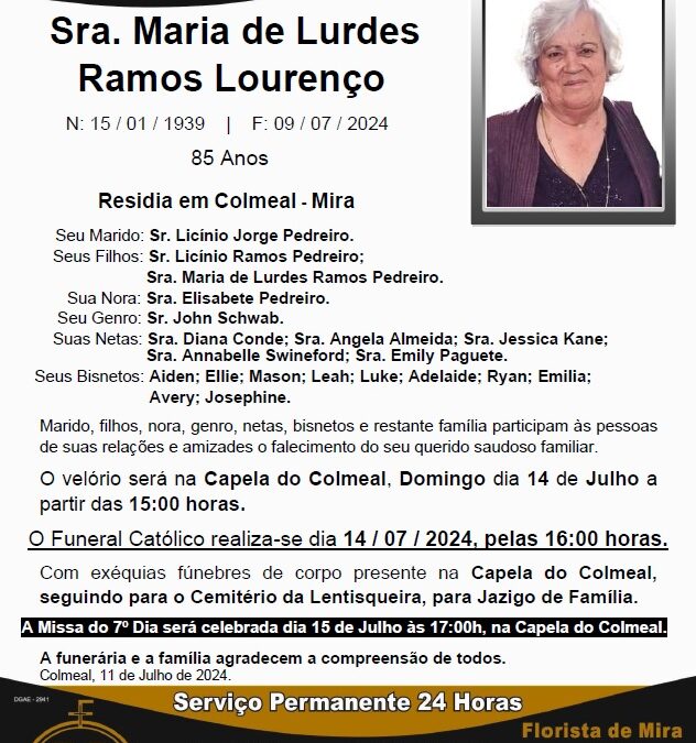 Sra. Maria de Lurdes Ramos Lourenço