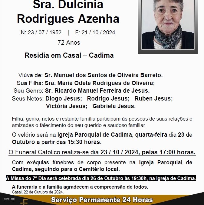 Sra. Dulcínia Rodrigues Azenha