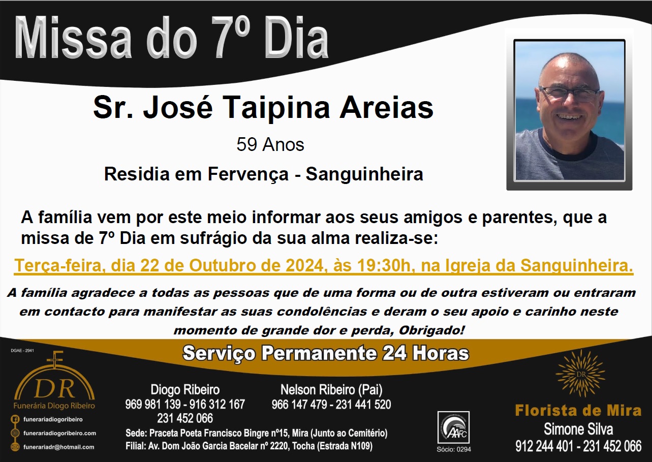 Missa 7º Dia José Taipina Areias