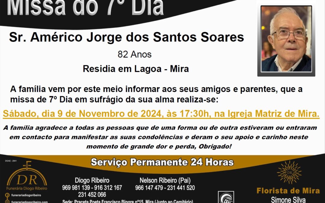 Missa 7º Dia Américo Jorge dos Santos Soares