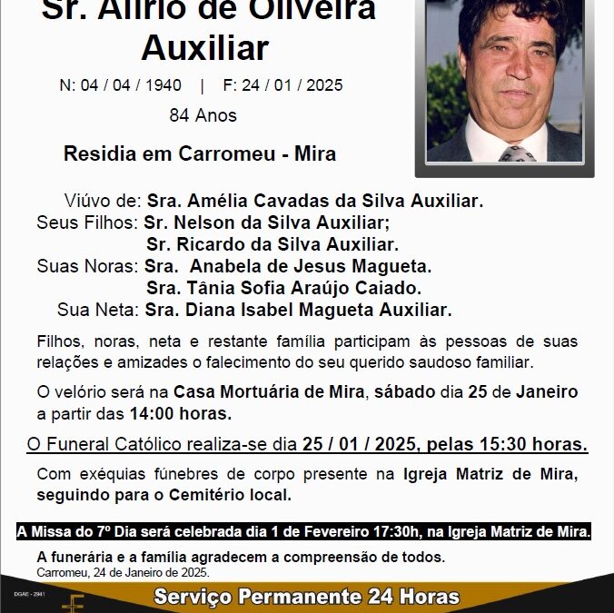 Sr. Alírio de Oliveira Auxiliar