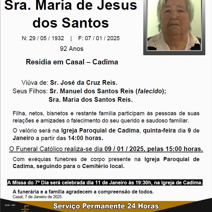 Sra. Maria de Jesus dos Santos